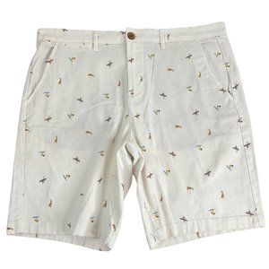 Jachs New York Chino Shorts Men's Sz 33 White Surfer Bleeker Fit Flat Frt $40Nwt